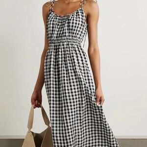 Doen Tie Detailed Smocked Gingham Voile Modi Dress